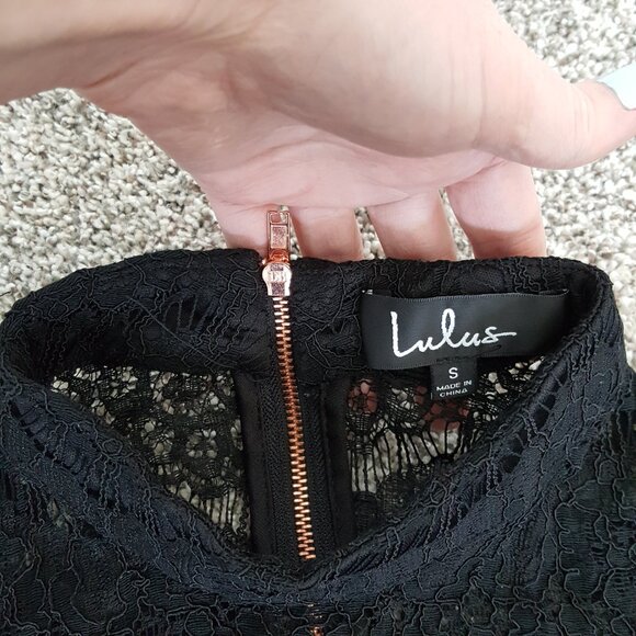 Lulus Bewitching Babe Black Lace Bell Sleeve Mini Dress S - Picture 11 of 15